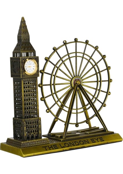 Vintage Metal Ingiltere London Big Ben ve London Eye Biblo 20CM