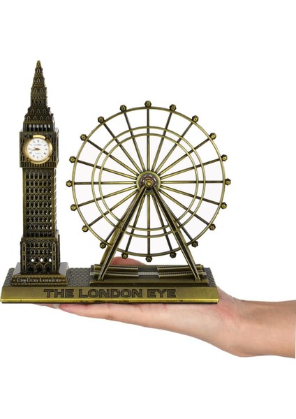 Vintage Metal Ingiltere London Big Ben ve London Eye Biblo 20CM modelleri