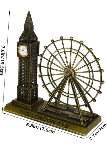 Vintage Metal Ingiltere London Big Ben ve London Eye Biblo 20CM indirimleri