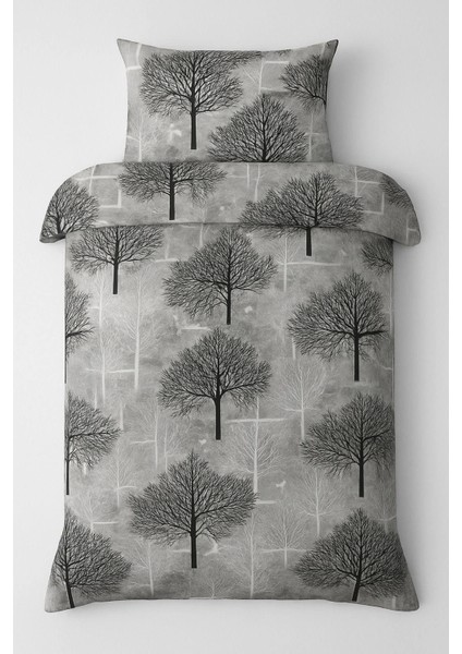 Yüzde Yüz Pamuk Kapitone Elyaf Dolgulu Tek Kişilik Pike Ağaç Desenli