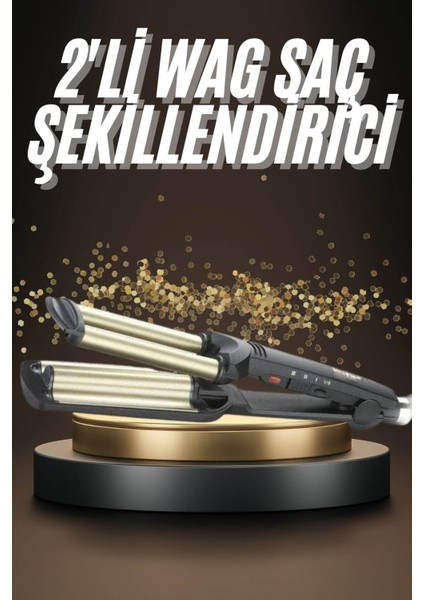 Ikili Seramik Kaplama Isı Ayarlı Saç Şekillendirici Maşa, Çok Renkli, Kolay Kullanım