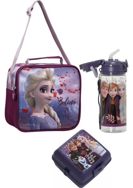 Elsa Lisanslı Beslenme Çantası + Suluk + Beslenme Yemek Kabı Set