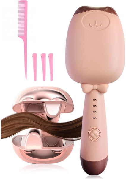 Pembe Kedi Figürlü Isı Ayarlı Saç Maşası, Kalın ve Ince Bukle Yapıcı fiyatları