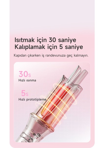 Kalın Su Dalgası Otomatik Saç Maşası 32MM Pembe, Şık ve Kullanım Sağlar.