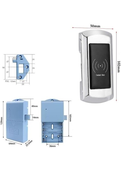 PM-26727 125KHZ Rfıd Dijital Çekmece Dolap Kilidi (2'li Paket) fiyatları