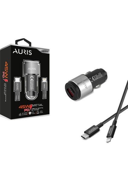 ARS-CR10 Pd 45W Type-C ve Usb-A Girişli Hızlı Araç Şarj Seti
