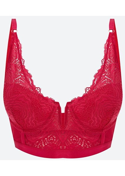 Balenli Dolgusuz Dantelli Fantezi Tişört Sütyen (S4)