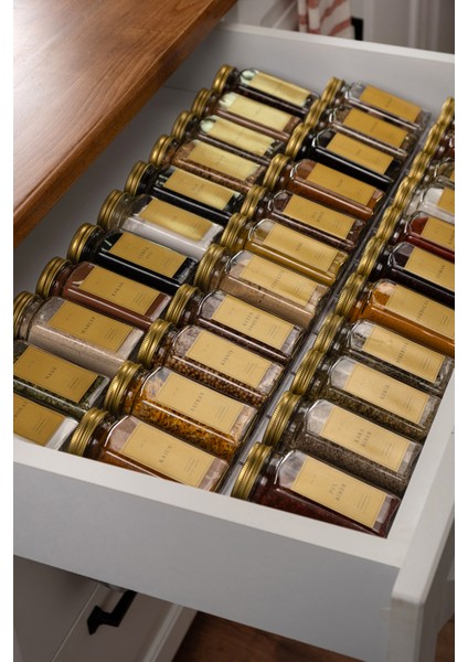 24'lü Cam Baharatlık Seti Kapaklı Etiketli Baharatlık Takımı Fırça Huni Hediyeli indirimleri