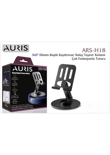 ARS-H18 360 Derece Metal Cep Telefonu Tutucusu