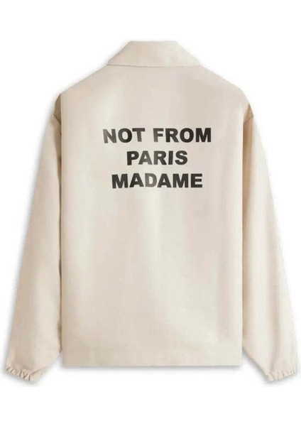 Bej Su Geçirmez La Veste Slogan Ceket - Not From Paris Madame Yazılı