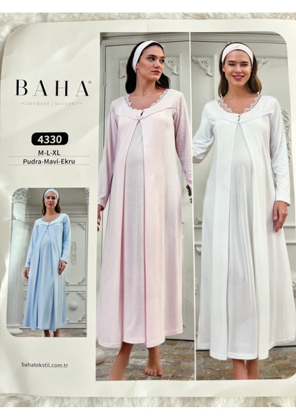 Elbiseli Lohusa Pijama-Pembe