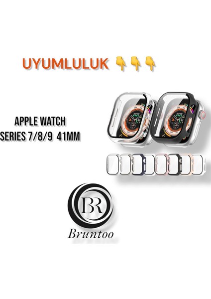 Apple Watch Series 7/8/9 41 mm Kasa ve Ekran Koruyucu Mika Kılıf . fiyatları