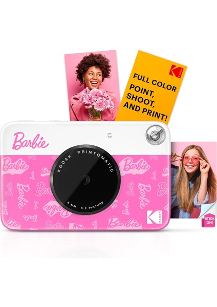 Barbie x Kodak 5mp Anında Baskılı Dijital Kamera, Zınk Teknolojili, Yapışkanlı Fotoğraf