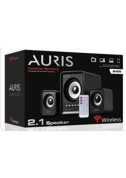 ARS-PCSP50 Baslı 3.5mm Jack 2+1 Wirelles Kumandalı Rgb Işıklı Bilgisayar Hoparlörü