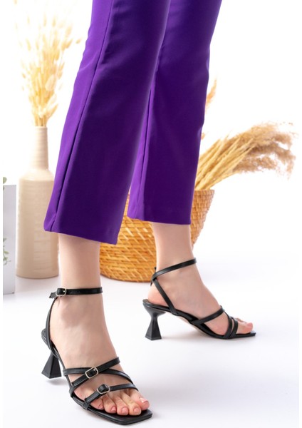 Ballerina&zapato Kadın Marie Siyah Cilt Klasik Topuklu Sandalet