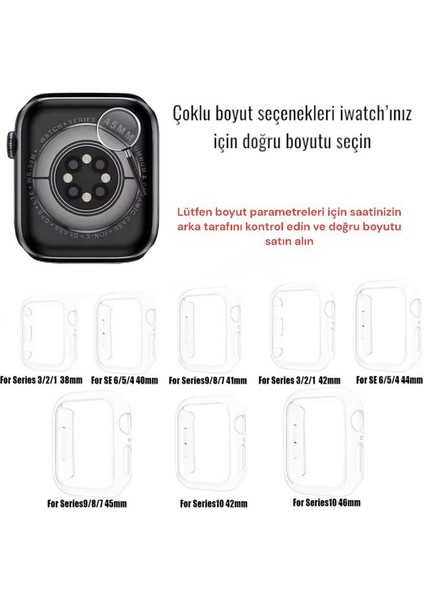 Apple Watch Series 1/2/3 42 mm Uyumlu Kasa ve Ekran Koruyucu Mika Kılıf. modelleri