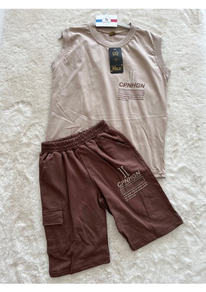 11 Yazılı Sıfır Kollo Şortlu Erkek Takım