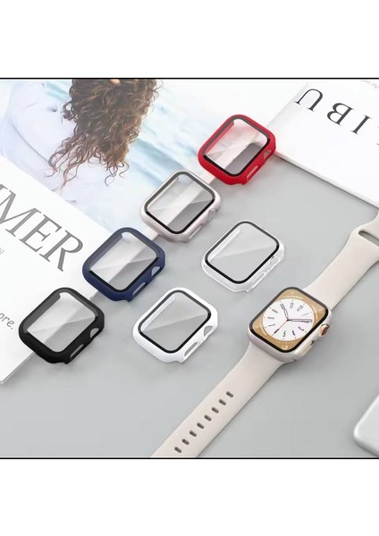 Apple Watch Series S4/5/6 44 mm Uyumlu mm Kasa ve Ekran Koruyucu Mika Kılıf .