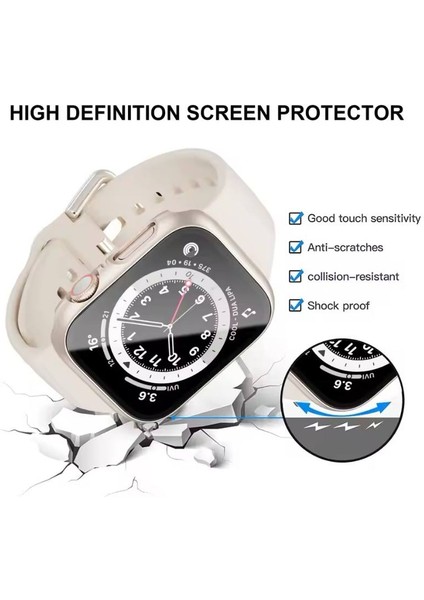 Apple Watch Series S4/5/6 44 mm Uyumlu mm Kasa ve Ekran Koruyucu Mika Kılıf .