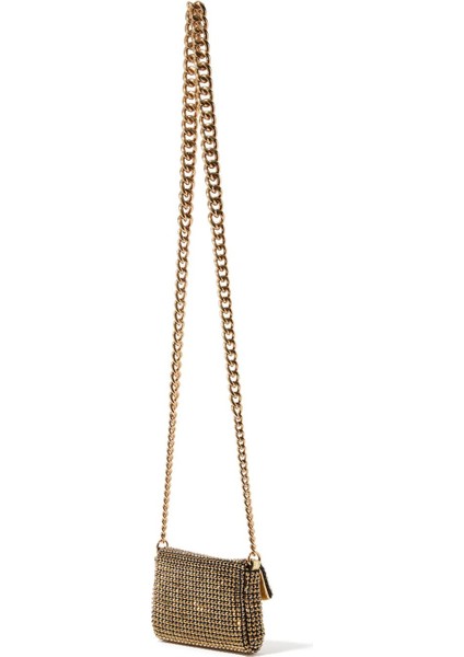 Party Mini Crossbody Çanta 13X10X3 cm Kristal Fileli Zincir Askılı modelleri