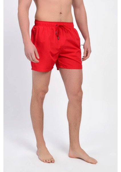 Erkek Kırmızı Deniz Şortu Fermuarlı Cepli 12018 fiyatları