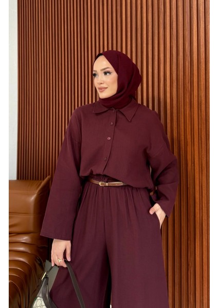 Kadın Yeni Sezon Müslin Pantolonlu Takım modelleri