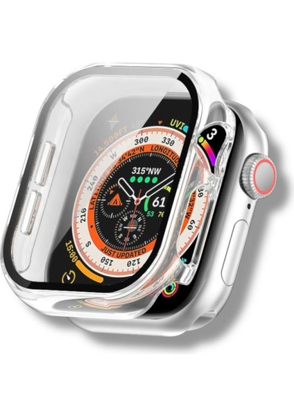 Apple Watch Series 7/8/9 45 Uyumlu mm Kasa ve Ekran Koruyucu Mika Kılıf .