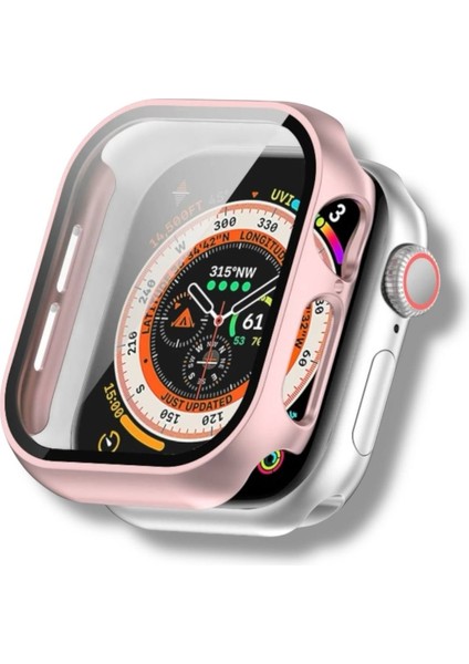 Apple Watch Series 7/8/9 45 Uyumlu mm Kasa ve Ekran Koruyucu Mika Kılıf .