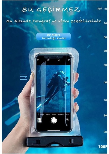 Tüm Telefonlara Uyumlu Yağmur Su Geçirmez Waterproof Deniz Havuz Altı Telefon Kılıfı modelleri