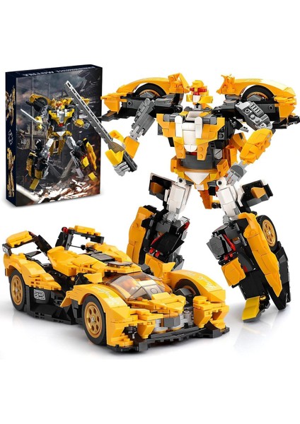 2'si 1 Arada Model Araba ve Transformers Robot SETI,998 Parça, 8+ Yaş Için Koleksiyonluk