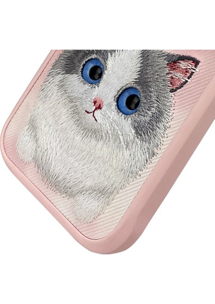 Samsung S24 Ultra Uyumlu 3D Göz Kedi Detaylı Gerçek Nakış Işlemeli Kabartmalı Big Eyes Kılıf modelleri