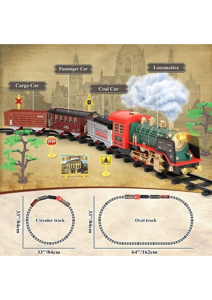 Uzaktan Kumandalı Buharlı Tren Oyuncağı, Işık, Ses ve Buhar Efektli Elektrikli Tren fiyatları
