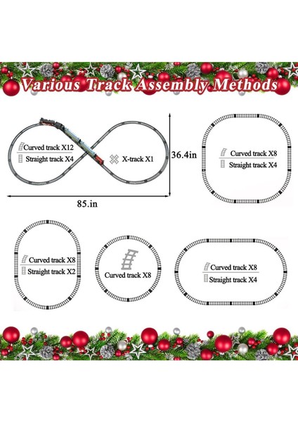 Elektrikli Demiryolu Seti, Buharlı Lokomotif, Işıklı Vagonlar modelleri