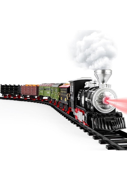 Retro Elektrikli Buhar Tren Oyuncağı, Işık ve Sesli, 6 Vagonlu Çocuklar Için Hediye, 3-8 Yaş Arası fiyatları