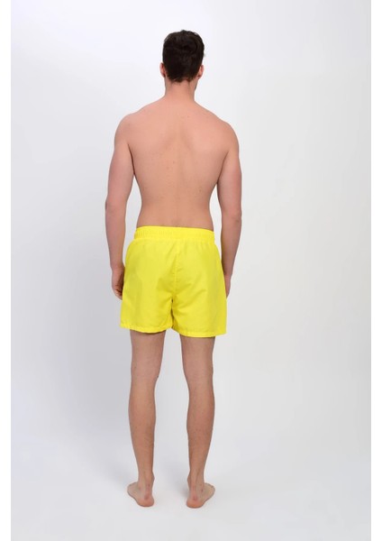 Erkek Sarı Deniz Şortu Fermuarlı Cepli 12018