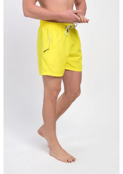 Erkek Sarı Deniz Şortu Fermuarlı Cepli 12018 modelleri