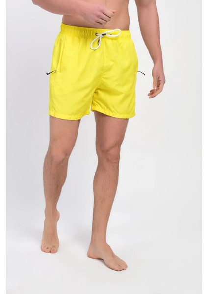 Erkek Sarı Deniz Şortu Fermuarlı Cepli 12018 indirimleri