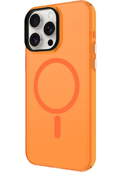 Zivo Apple iPhone 15 Pro Max Kılıf Zore M-Safe Şarj Özellikli Buzlu Transparan C-Pro Sert Kapak fiyatları