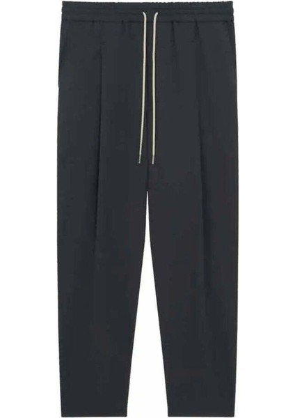 Şık Koyu Gri Kısa Kesim Yün Karışımı Pantolon | Le Pantalon Cropped