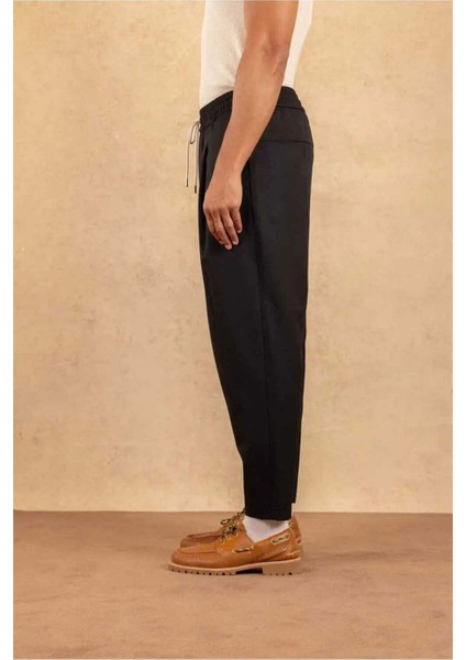 Şık Koyu Gri Kısa Kesim Yün Karışımı Pantolon | Le Pantalon Cropped