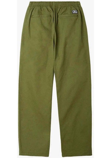 Konforlu Easy Twill Pant: Relaxed Fit, Tam Pamuklu, Elastik Bel
