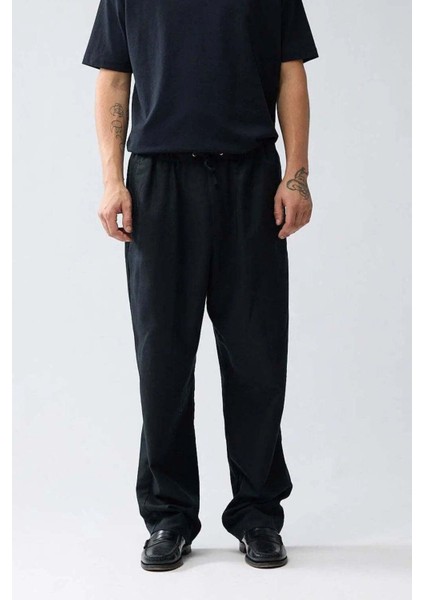 Konforlu Relaxed Fit Iş Pantolonu - Orta Bel, Metal Detaylı, Uzun modelleri