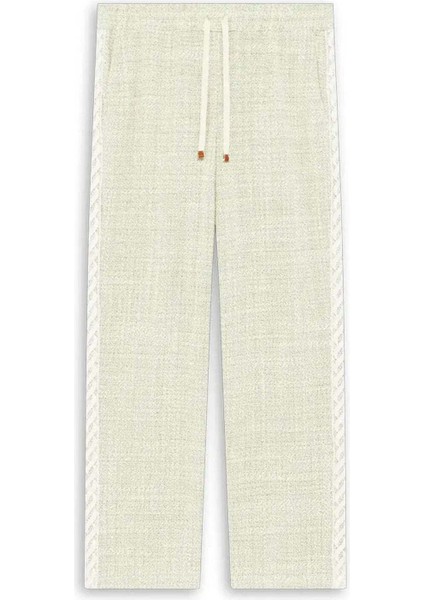 Şık Le Pantalon Tweed Pantolon - Hafif Yeşil, Elastik Bel, Italyan Cepler