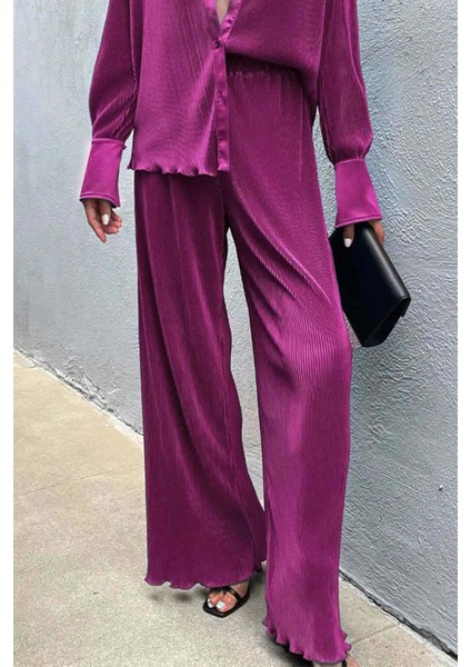 Maiya Pant - Rahat Kesim, Lastikli Bel ve Geniş Paça Kadın Pantolon