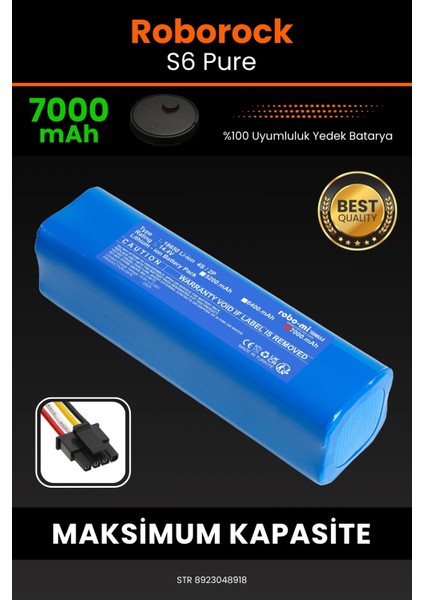 Roborock S6 Pure 7000mAh Robot Süpürge Bataryası - Koruma Katmanlı Batarya Teknolojisi