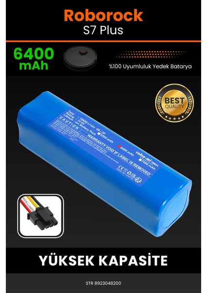 Roborock S7 Plus 6400mAh Robot Süpürge Bataryası - Sertifikalı Güvenlik, Gerçek Kapasite