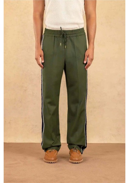 Şık ve Rahat Le Pantalon Torsades: Kaki Yün Karışımlı Pantolon
