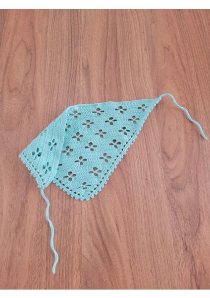Örgü Bandana, El Örgüsü Desenli Üçgen Bandana, Yazlık Bandana indirimleri