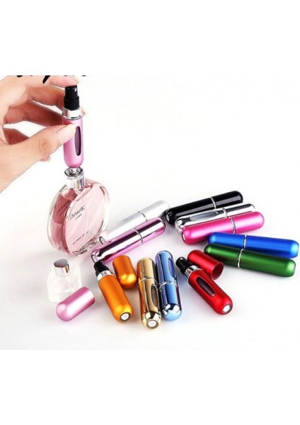 Doldurulabilir Mini Parfüm Şişesi 5 ml - Cep Parfüm Şişesi Mavi Renk 1 Adet M-230