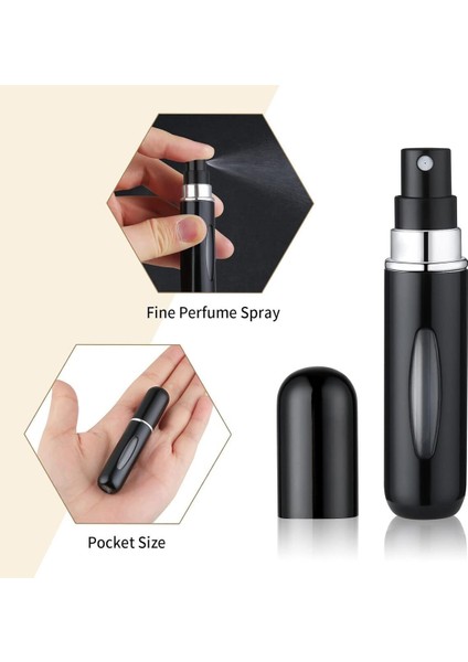 Doldurulabilir Mini Parfüm Şişesi 5 ml - Cep Parfüm Şişesi Siyah Renk 1 Adet M-230 fırsatları